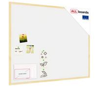 ALLboards White Cork Notice Board Wooden Natural Frame 100X80 Cm