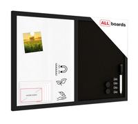 Allboards Whiteboard And Black Cork Combo Board In A Black Wooden Frame 60 X 40Cm