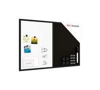 ALLboards Whiteboard and Black Cork Combo Board in a Black Wooden Frame 90x60cm