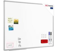 Allboards Whiteboard Dry Erase Ceramic Surface Aluminium Frame 100X80 Cm P3