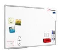 Allboards Whiteboard Dry Erase Ceramic Surface Aluminium Frame 90X60 Cm P3