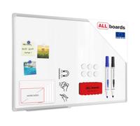 Allboards Whiteboard Dry Erase Magnetic Surface Aluminium Frame 90X60 Cm Premium Expo