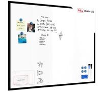 ALLboards Whiteboard Dry Erase Magnetic Surface, Black Wooden Frame 100×80 cm Splashback Worktop Saver for Kitchen Hob Protection Hot Cover Heat Resistant