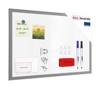 ALLboards Whiteboard Dry Erase Magnetic Surface, Silver Wooden Frame 60×40 cm