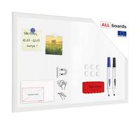 ALLboards Whiteboard Dry Erase Magnetic Surface, White Wooden Frame 60×40 cm