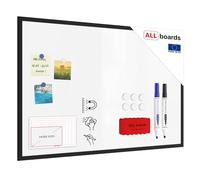 ALLboards Whiteboard Dry Erase Magnetic Surface Wooden Black Frame 90×60 cm