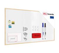 Allboards Whiteboard Dry Erase Magnetic Surface Wooden Natural Frame 180X100Cm
