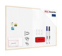 ALLboards Whiteboard with Wooden Frame 180x120cm, Magnetic Board Dry Wipe Dry Erase