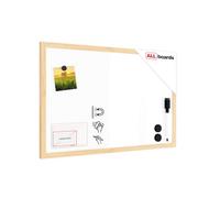 Allboards Whiteboard Dry Erase Magnetic Surface Wooden Natural Frame 60X40 Cm