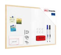 Allboards Whiteboard Dry Erase Magnetic Surface Wooden Natural Frame 90X60 Cm