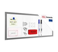 Allboards Whiteboard Dry Erase Magnetic Surface Wooden Silver Frame 30X70 Cm