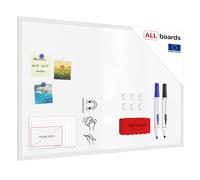 ALLboards Whiteboard Dry Erase Magnetic Surface Wooden White Frame 90×60 cm