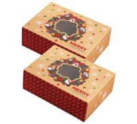 Allbusky 12PCS Christmas Paper Bakery Boxes Cupcake Cake Boxes, Xmas Paper Candy Boxes Treat Boxes, Gift Packing Boxes for Christmas Biscuits Desserts Pastries Chocolates Handicrafts