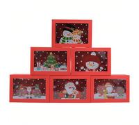Allbusky 12PCS Pop Up Christmas Paper Bakery Boxes Cupcake Cake Box, Xmas Paper Treat Box, Gift Packing Boxes for Christmas Biscuits Desserts Pastries Handicrafts