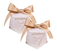Allbusky 20PCS Diamond Shape Paper Candy Boxes with Ribbon, Paper Wedding Favour Boxes, Party Supplies Boxes Packs for Wedding Baby Shower Thanksgiving Christmas