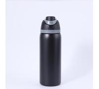 ALLC Bottle Stainless Steel Water Bottle 800ml with Straw and Lid Sports Insulated Metal Water Bottles with Handle (Black)