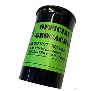 AllCachedUp 3 x Pop Top Hinged Lid Geocache Container Labelled, Logged & Ready to Hide 7 cm Tall (Black)