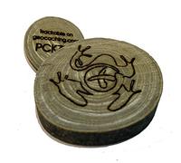 AllCachedUp Natural Wood Slice Geocache Geo Coin Laser Engraved (Travel Bug) - Rustic Barked (Small)