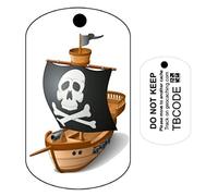AllCachedUp Pirate Ship (Travel Bug) For Geocaching - Trackable Tag - Unactivated