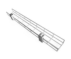 Allcam ART80MT 80cm Office Desk Cable Tray Galvanized Steel Mesh Basket w/Metal Under-desk Mounting Brackets (Made in the UK)