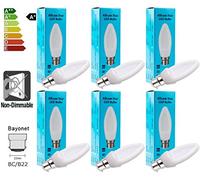 Allcam Star 4W Bayonet B22 LED Candle Light Bulb, Ultra Bright 350 Lumen, 3000K Warm White, 330° Beam Angle 40W Equivalent - Pack of 6
