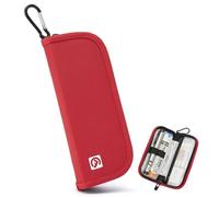 ALLCAMP Hard Shell Medical Travel Case - Insulated Emergency Medical Kit with Compartments for Allergy & Diabetes Medications, 2 Pens & Emergency Supplies, Carabiner Clip Included (Red)