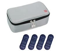 ALLCAMP Insulin Cooler Travel Case, Portable Insulin Cooler for Diabetics, with 4 Cool Bag Small, Insulated Lining and Pen Compartment (Light Grey)