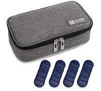 ALLCAMP Insulin Cooler Travel Case, Portable Insulin Cooler for Diabetics, with 4 Cool Bag Small, Insulated Lining and Pen Compartment (Dark Gray)
