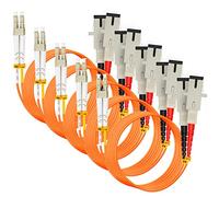 AllChinaFiber Fiber Optic Adapter Cable, LC to SC Multimode OM1 62.5/125 Duplex, Hybrid Connector Coupler Converter Dongle, Male to Female Mutual On-line Transfer Adapter - 3FT-Pack of 5