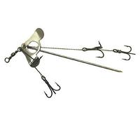 Allcock Pike Zander Perch Trout Dead Bait Wobbling Trolling Trace Rig - 5" - Premium Wire Trace with Strong Treble Hook, Ready-Tied Predator Fishing Rig for Spinning & Trolling