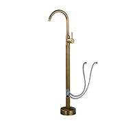 AllCopper Freestanding Tub Filler FaucetRetro Design 360° Rotating Spout Single Handle Hot & ColWater Mixer Floor Mount Tap for Elegant Bathrooms