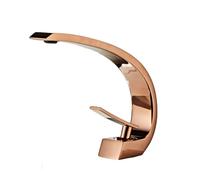 AllCopper Rose Gold Bathroom Faucet SingleHole Hot & Cold Washbasin Tap Large Elbow Design UnderCounter Basin Sink Mixer Luxury Home Upgrade.