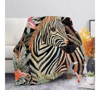 Allcute Aesthetic Zebra Throw Blanket for Couch Sofa Throws Fluffy Soft Winter Fall Blanket Home Decor Living Room Black Throw Blankets