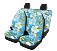 Allcute forget-Me-Not Floral Print Car Seat Covers Full Set Cute Car Accessories for Women Lightweight Easy To Clean Breathable Universal Fit Suv Van Truck Rear & Front Seat Cover Blue