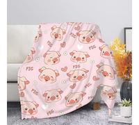 Allcute Hearts Pig Throw Blanket for Couch Thick Soft Winter Fall Sofa Blanket Travel Office Home Bed Warm Fuzzy Twin Size Pink Blankets