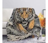 Allcute Roaring Tiger Throw Blanket for Couch Bed Cozy Black Soft Blankets for Women Spring Winter Fall Sofa Blanket Home Decor