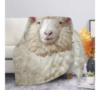 Allcute Sheep Throw Blanket for Couch Sofa Throws Fluffy Soft Winter Fall Blanket Home Decor Living Room White Throw Blankets