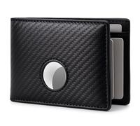 Alldaily Mens Wallet With AirTag Holder, Trackable Smart RFID Blocking Front Pocket Wallet, AirTag Not Included, Black, Minimalist