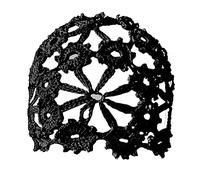 ALLDECOR Handmade Knit Cutout Floral Beanie Hat for Women Cotton Crochet Hollow Skull Cap, Black, One Size