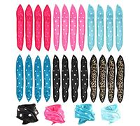 Alldo 24Pcs No Heat Hair Curlers - Sponge Rollers, Wave Formers for Long Short Hair - Sleep in Curlers - DIY Hair Tools - Pillow Soft Curls (6 Color*4 Pcs)