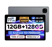 ALLDOCUBE 11 inch 2K Widevine L1 Tablet, 12GB RAM 128GB ROM 1TB Expand iPlay 60, Android 13 2000x1200 Display Tablet, T606 Octa-core, 7000mAh, Quad Speaker, 5MP + 16MP Triple Camera, 4G LTE, GPS