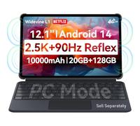 ALLDOCUBE iPlay60 Pad Pro 12.1" Tablet, 2560 * 1600 Resolution 90Hz Reflex, PC Mode, Face Recognition, Android 14 Tablet, 10000mAh, 33W Fast Charging, Widevine L1, 4 Speakers 8MP+16MP, 20GB+128GB+1TB