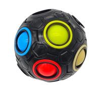 alldoro 63075 Magic Cube Diameter Approx. 6.5 cm, 3D Magic Puzzle, Magic Cube, Speed Cube as Logic & Finger Toy, for Children and Adults, Rainbow Magic Ball, Flexi Ball, Black