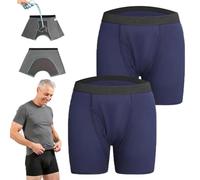 Alldry/Octipa Underwear for Men, Men's Ultra-Absorbent Incontinence Boxer Briefs Reusable & Washable Elder(Blue-2PCS,Large)