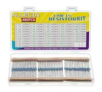 ALLECIN 1/8W Metal Film Resistor Kit from 1 Ohm to 6.8M Ohm 48Values 1/8 Watt 1% Resistors Assortment