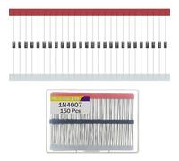 ALLECIN 150Pcs 1N4007 IN4007 Rectifier Diode 1A 1000V 4007 Silicon Inline Diodes Axial 1Ampere 1000Volt DO-41 Package