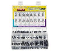 ALLECIN 24 Values Electrolytic Capacitor Assortment Kit From 0.1uF to 1000uF 10V 16V 25V 50V In-line Aluminum Capacitors Set