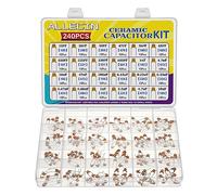 ALLECIN 24 Values Monolithic Ceramic Capacitor Assortment Kit 10pF 20pF 30pF 47pF 56pF 68pF 100pF 220pF 330pF 680pF 1nF 4.7nF 10nF 47nF 100nF 0.15uF 0.22uF 0.33uF 0.47uF 0.68uF 1uF 2.2uF 4.7uF 10uF