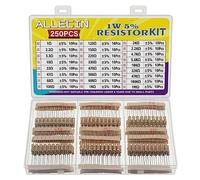 ALLECIN 25 Values 1W Carbon Film Resistor Kit from 1 Ohm to 1M Ohm 1 Watt 5% Resistors Assortment