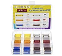 ALLECIN 6 Values Torpedo Fuses Kit 5A 8A 10A 16A 25A 40A Torpedo Type Automotive Fuse Set 5 8 10 16 25 40 Amp for Vintage Old Style Classic Cars (Pack of 90pcs)